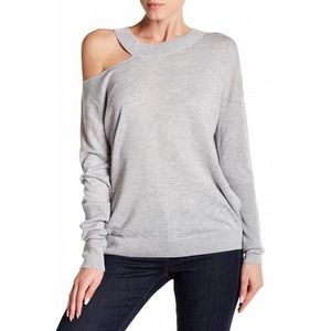 Melrose and Market gray slash neck sweater